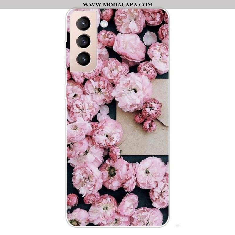 Capa Para Samsung Galaxy S22 5G Flores Cor De Rosa
