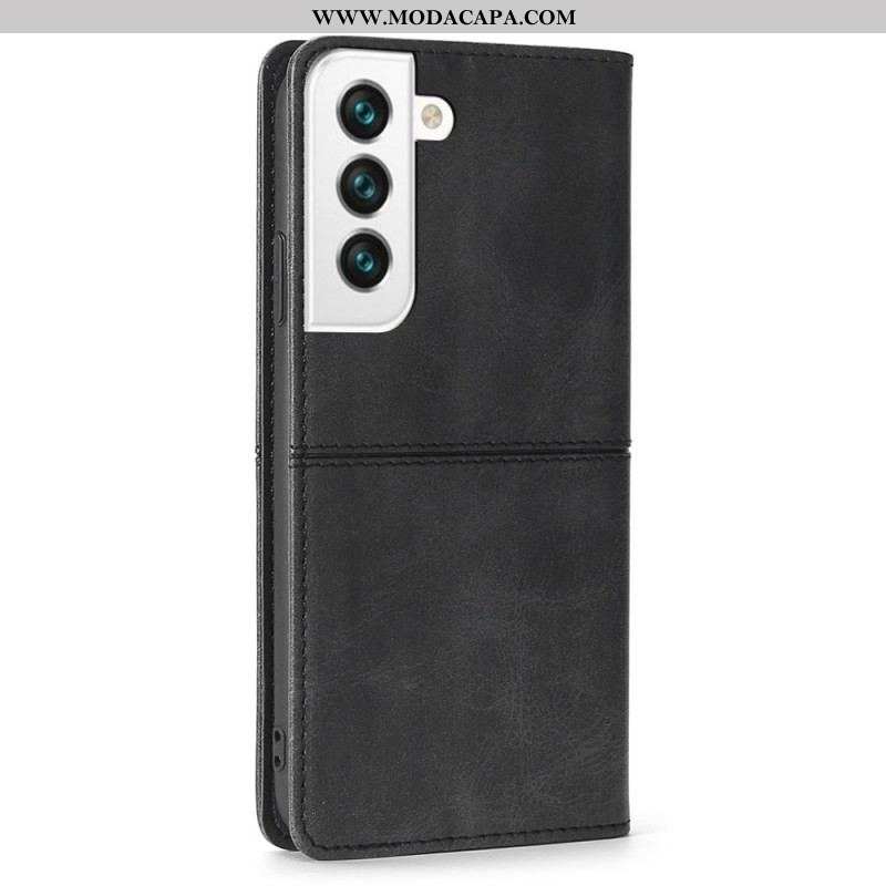 Capa De Celular Para Samsung Galaxy S22 5G Flip Estilo Alta Costura De Couro