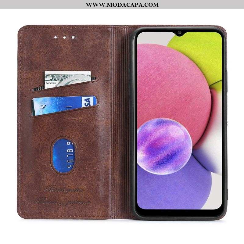 Capa De Celular Para Samsung Galaxy S22 5G Flip Estilo Alta Costura De Couro