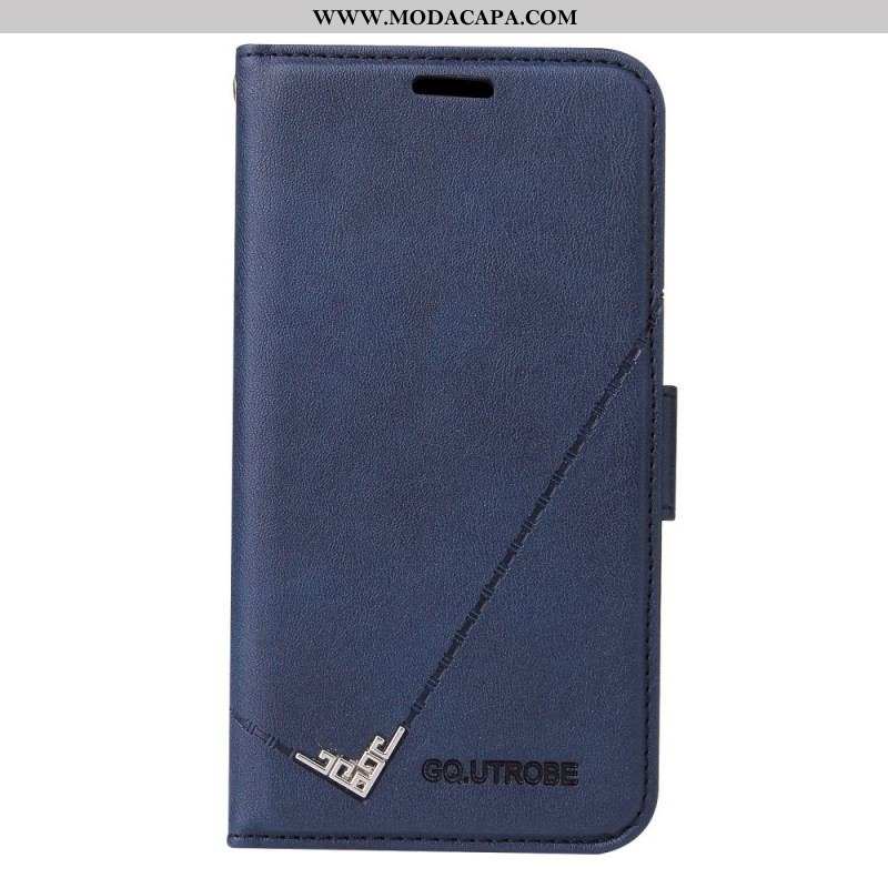 Capa Flip Para Samsung Galaxy S22 5G Couro Sintético Gq.utrobe