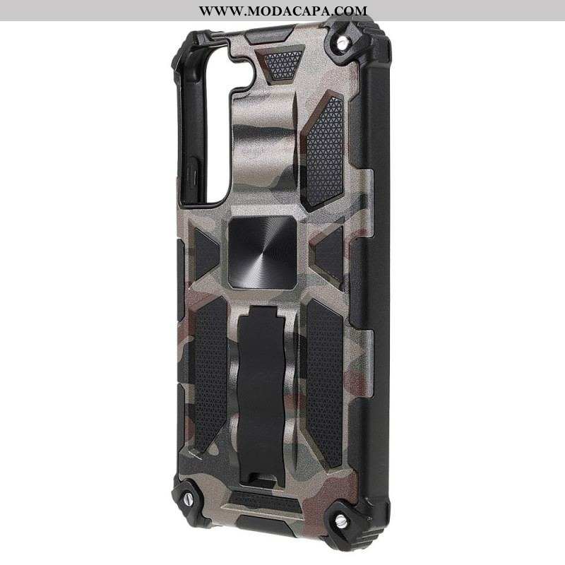 Capa Para Samsung Galaxy S22 5G Suporte Removível De Camuflagem