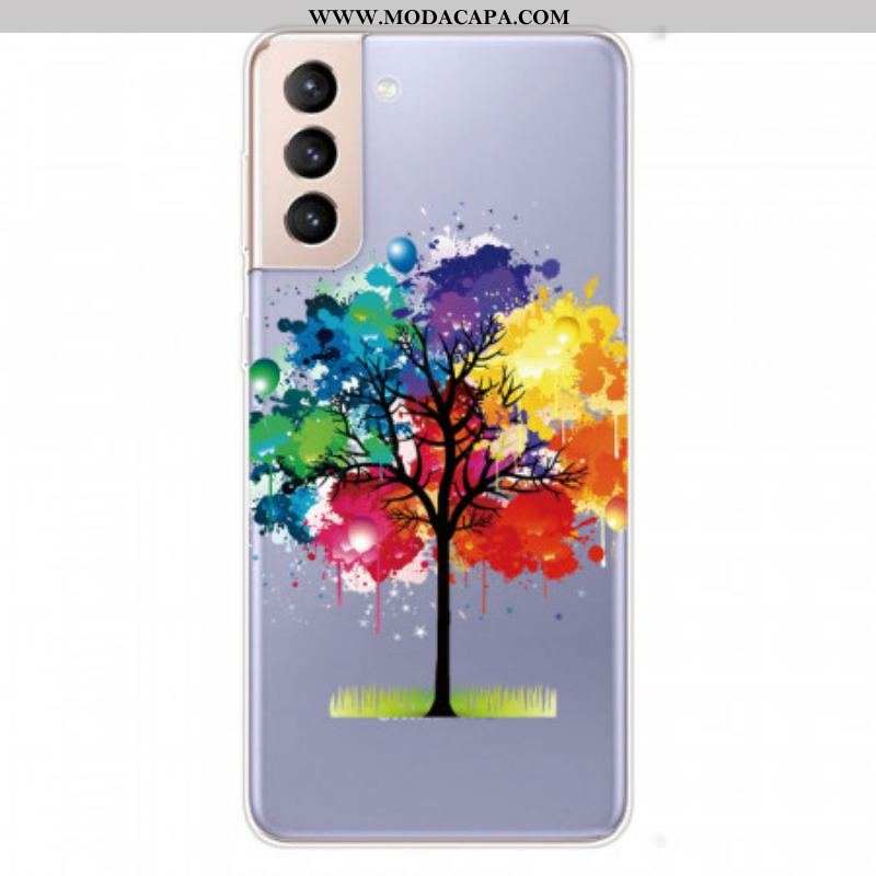 Capa Para Samsung Galaxy S22 5G Árvore Aquarela Perfeita