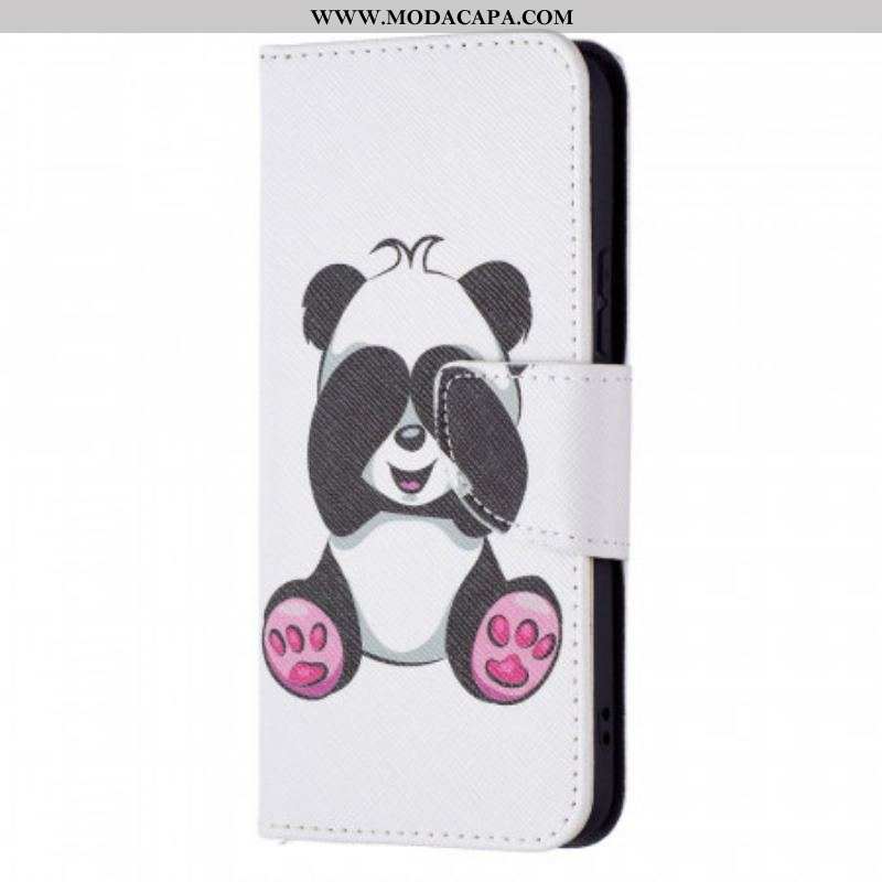 Capa Folio Para Samsung Galaxy S22 5G Panda Divertido