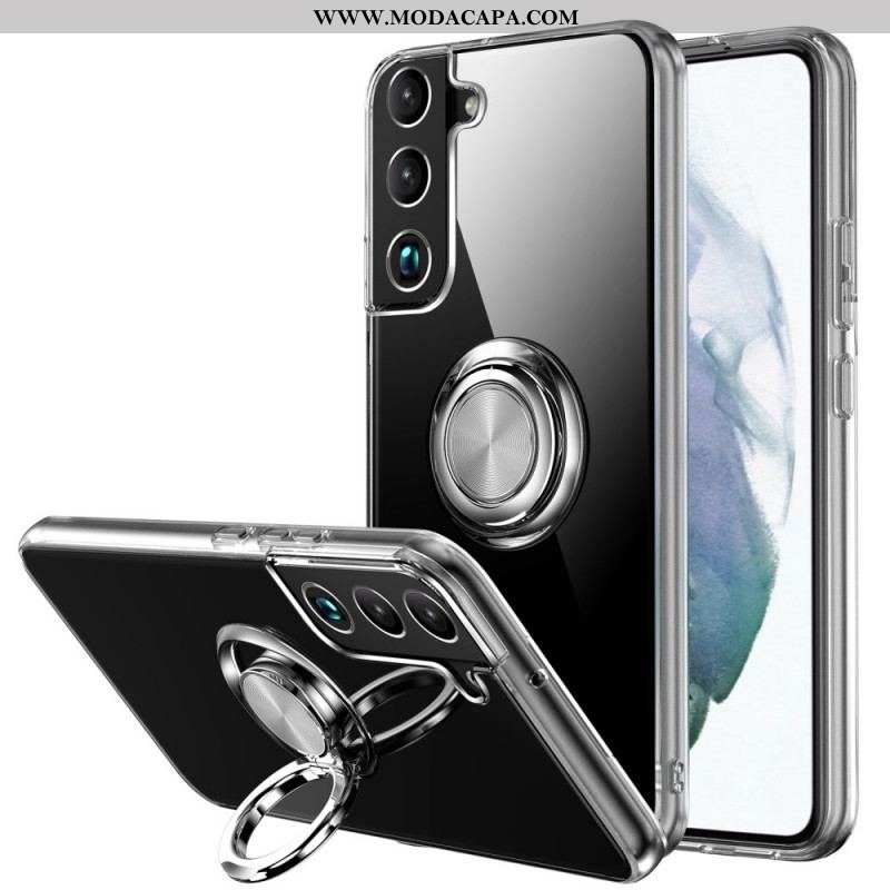 Capa Para Samsung Galaxy S22 5G Transparente Com Suporte De Anel