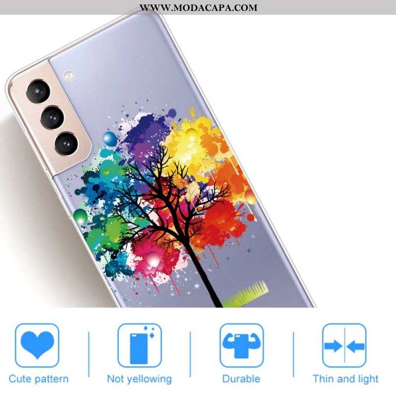 Capa De Celular Para Samsung Galaxy S22 Plus 5G Árvore Aquarela Perfeita