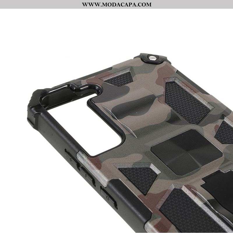 Capa Para Samsung Galaxy S22 Plus 5G Suporte Removível De Camuflagem