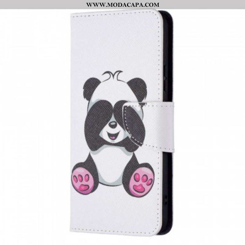 Capa Folio Para Samsung Galaxy S22 Plus 5G Panda Divertido