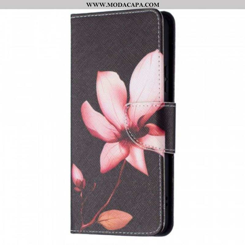 Capa Folio Para Samsung Galaxy S22 Plus 5G Flor Rosa