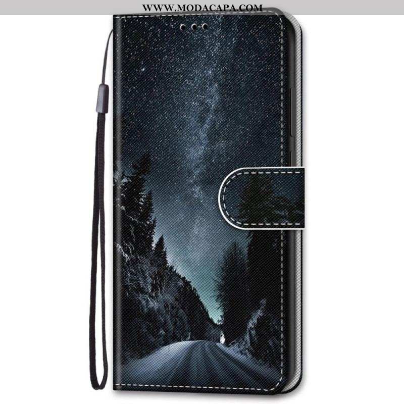 Capa De Couro Para Samsung Galaxy S22 Plus 5G Natureza Misteriosa