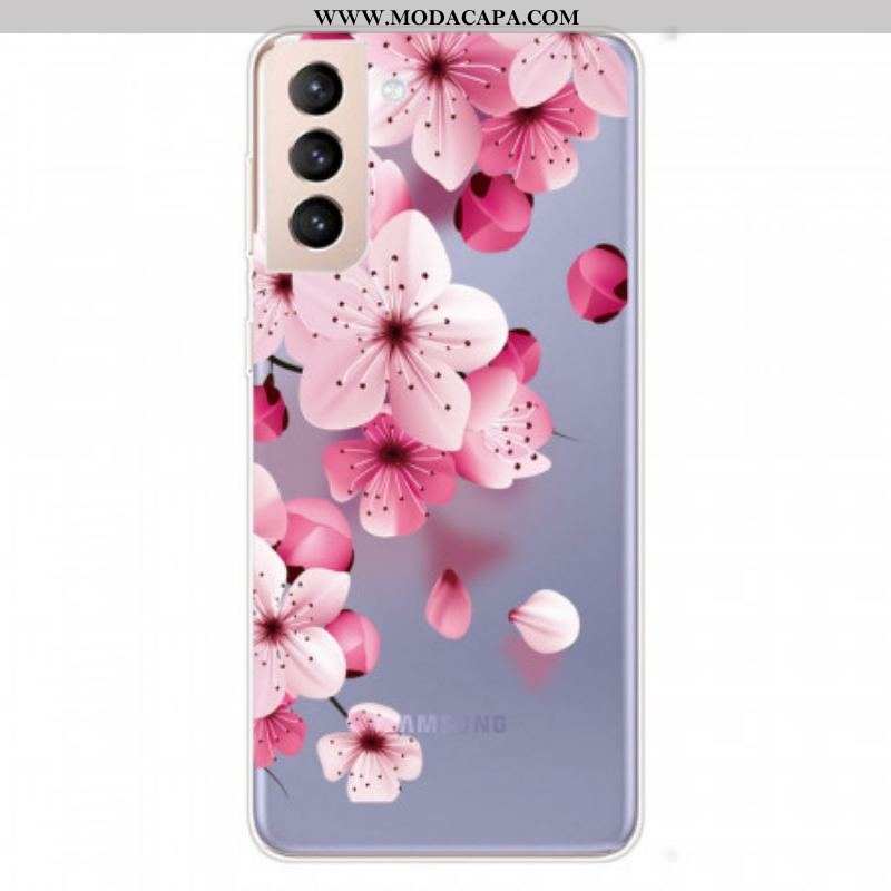Capa Para Samsung Galaxy S22 Plus 5G Pequenas Flores Cor De Rosa