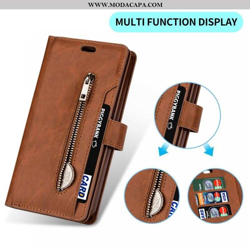 Capa Flip Para Samsung Galaxy S22 Plus 5G Porta-moedas E Cordão