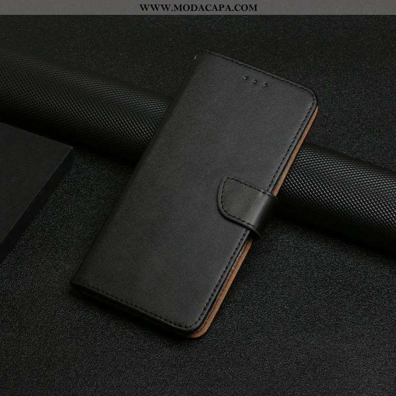 Capa Flip Para Samsung Galaxy S22 Ultra 5G Couro Napa Genuíno