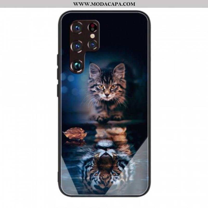 Capa Para Samsung Galaxy S22 Ultra 5G Meu Vidro Temperado Tigre