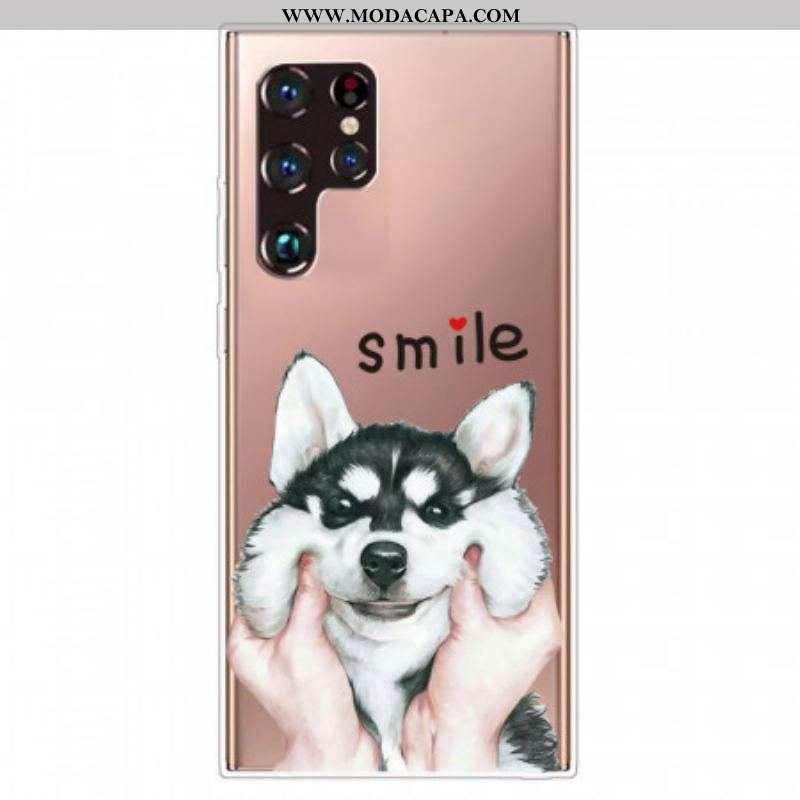 Capa Para Samsung Galaxy S22 Ultra 5G Cachorro Sorridente