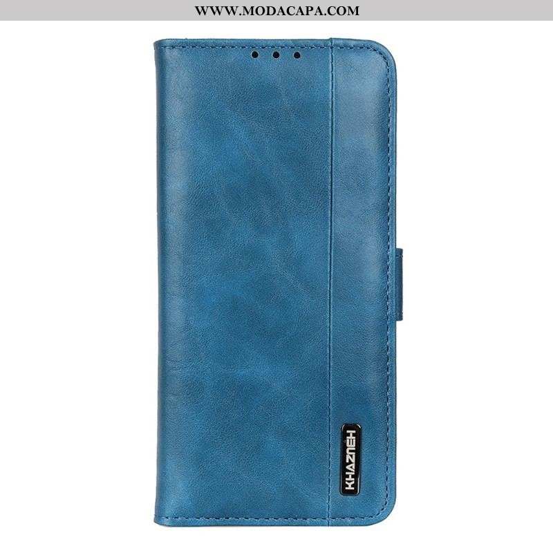 Capa De Couro Para Samsung Galaxy S22 Ultra 5G Couro Sintético Elegance Khazneh