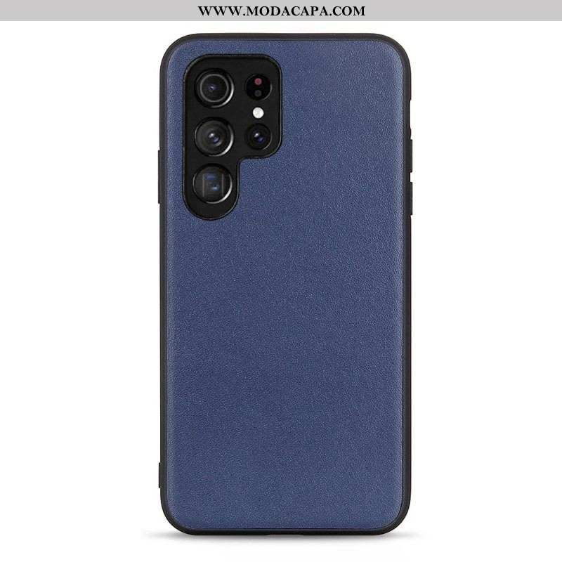 Capa De Celular Para Samsung Galaxy S22 Ultra 5G Negócios De Couro Genuíno