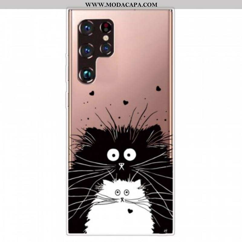 Capa Para Samsung Galaxy S22 Ultra 5G Olha Os Gatos