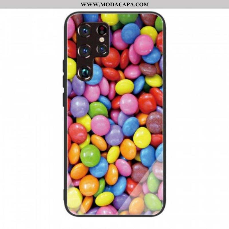 Capa Para Samsung Galaxy S22 Ultra 5G Bombons De Vidro Temperado