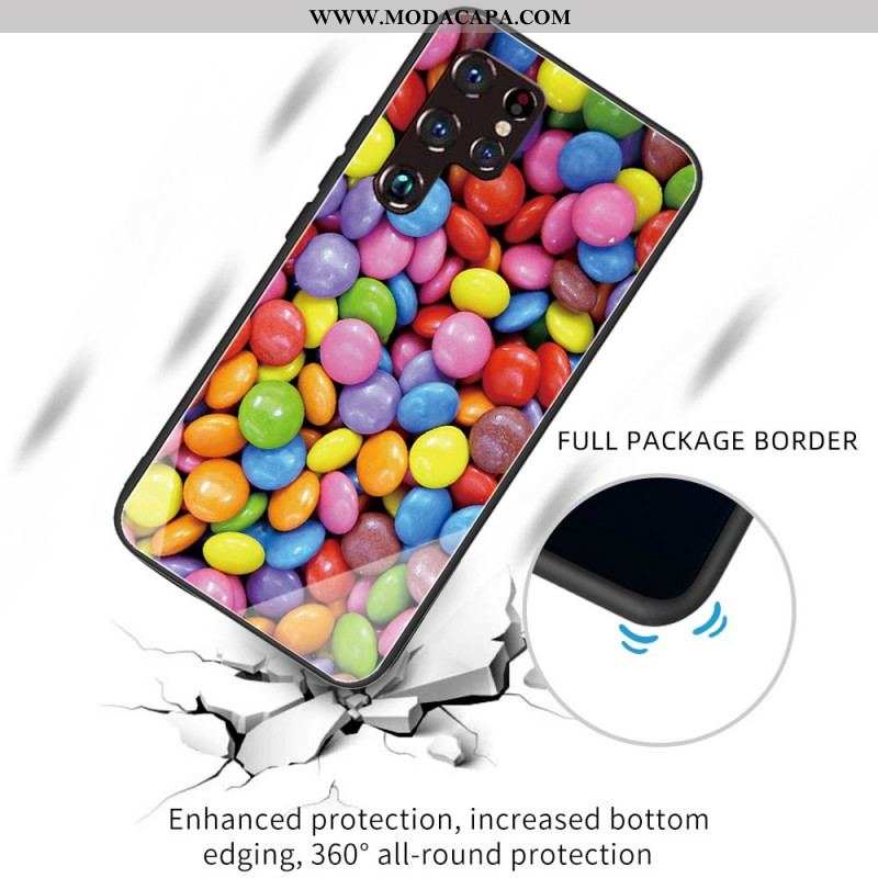 Capa Para Samsung Galaxy S22 Ultra 5G Bombons De Vidro Temperado