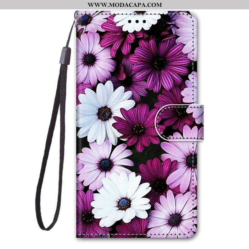 Capa Folio Para Samsung Galaxy S22 Ultra 5G Maravilha Floral