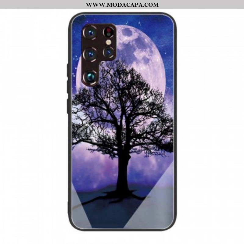 Capa De Celular Para Samsung Galaxy S22 Ultra 5G Vidro Temperado Da Árvore Do Mundo