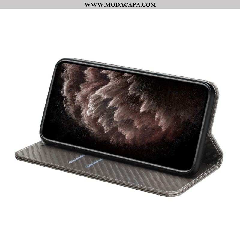 Capa De Celular Para Samsung Galaxy S23 5G De Cordão Flip Estilo Strappy Fibra De Carbono