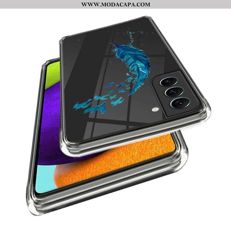 Capa Para Samsung Galaxy S23 5G Pena Azul Transparente