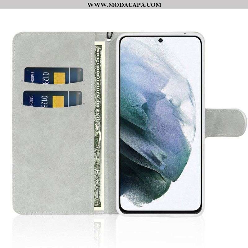 Capa Folio Para Samsung Galaxy S23 5G De Cordão Lantejoulas Strappy