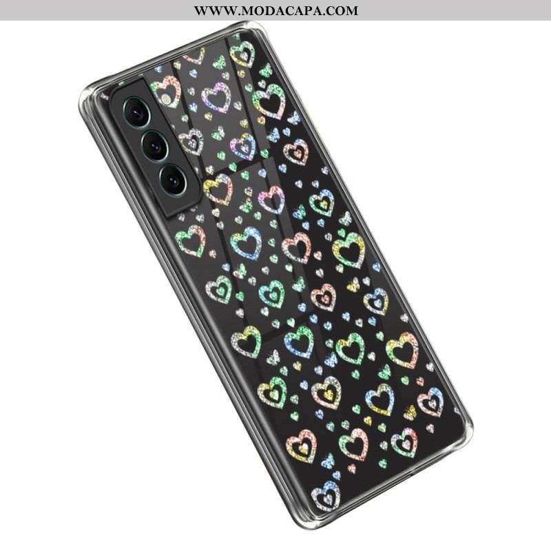 Capa Para Samsung Galaxy S23 5G Estrelas / Corações Transparentes