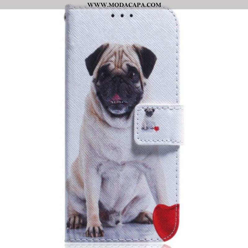 Capa Folio Para Samsung Galaxy S23 5G Cachorro Pug