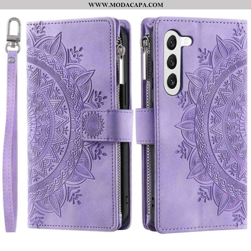 Capa Flip Para Samsung Galaxy S23 5G Mandala Multifuncional