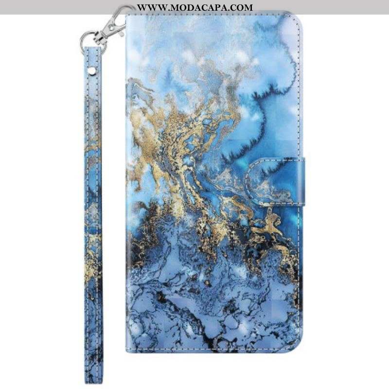 Capa Em Pele Para Samsung Galaxy S23 5G De Cordão Strap Art