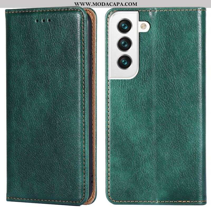 Capa De Celular Para Samsung Galaxy S23 Plus 5G Flip Costura De Couro Falso