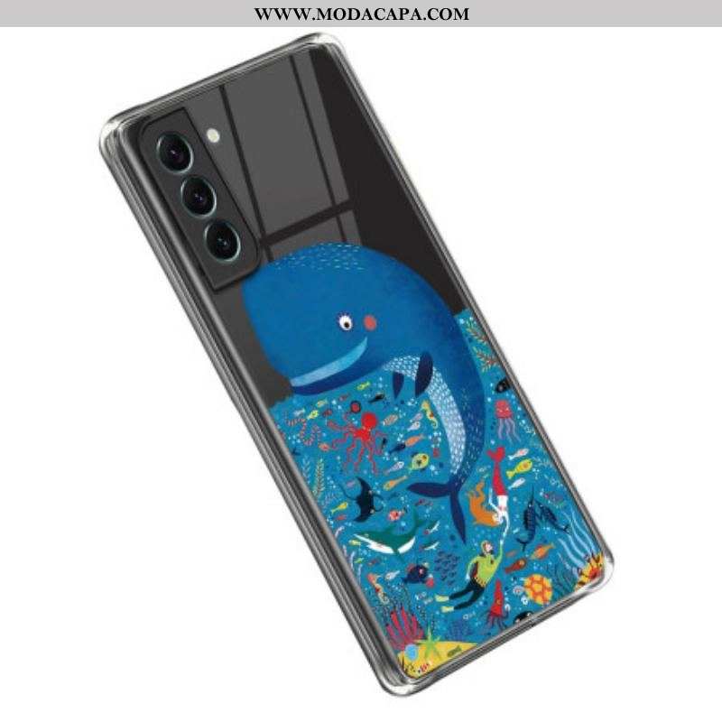 Capa Para Samsung Galaxy S23 Plus 5G Baleia Transparente