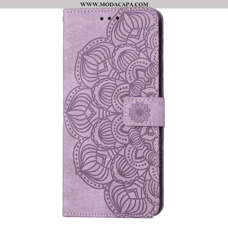 Capa Flip Para Samsung Galaxy S23 Plus 5G De Cordão Mandala Strappy