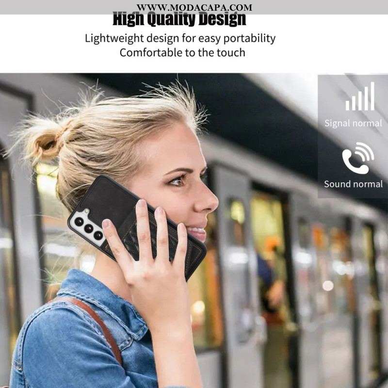 Capa Para Samsung Galaxy S23 Plus 5G Titular De Cartão Rfid Com Alça De Ombro