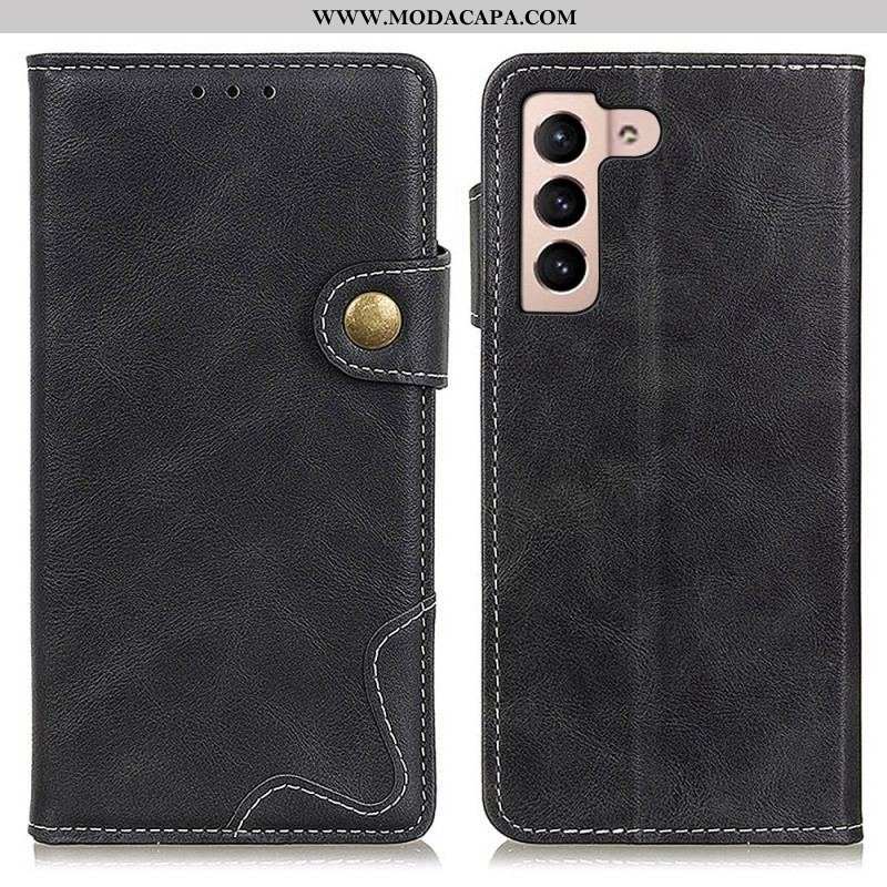 Capa Flip Para Samsung Galaxy S23 Plus 5G Botão Artístico