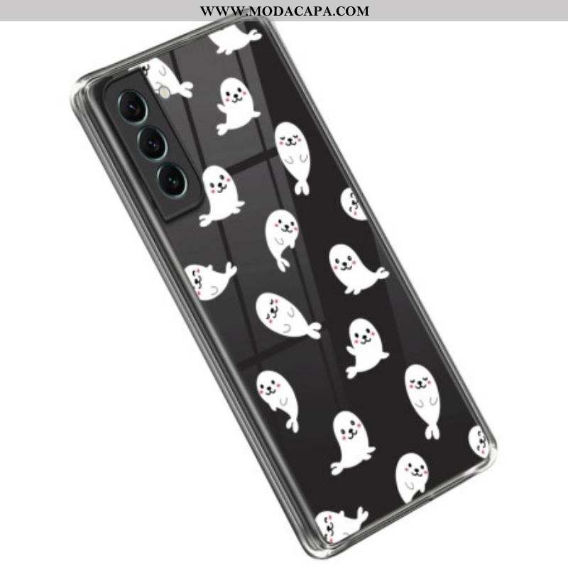 Capa Para Samsung Galaxy S23 Plus 5G Lobos Marinhos Transparentes