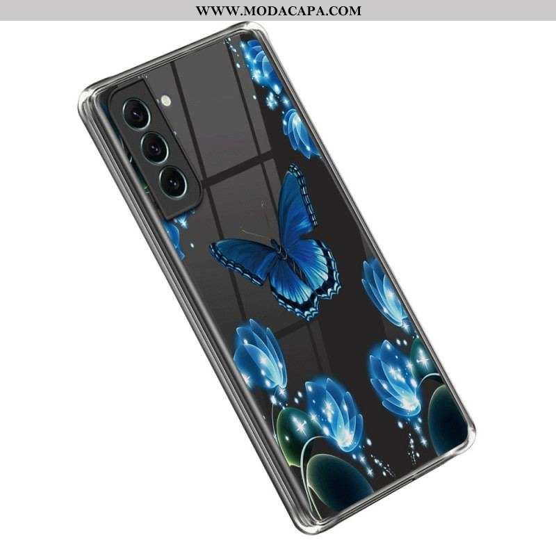 Capa Para Samsung Galaxy S23 Plus 5G Borboletas Azuis