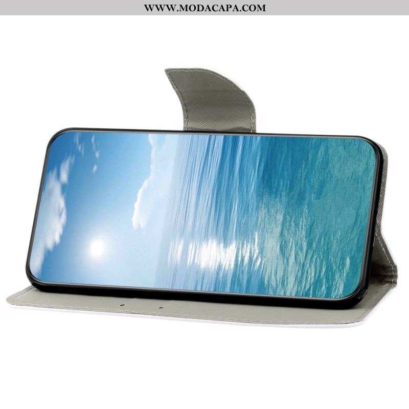 Capa Folio Para Samsung Galaxy S23 Plus 5G De Cordão Strappy Patchwork
