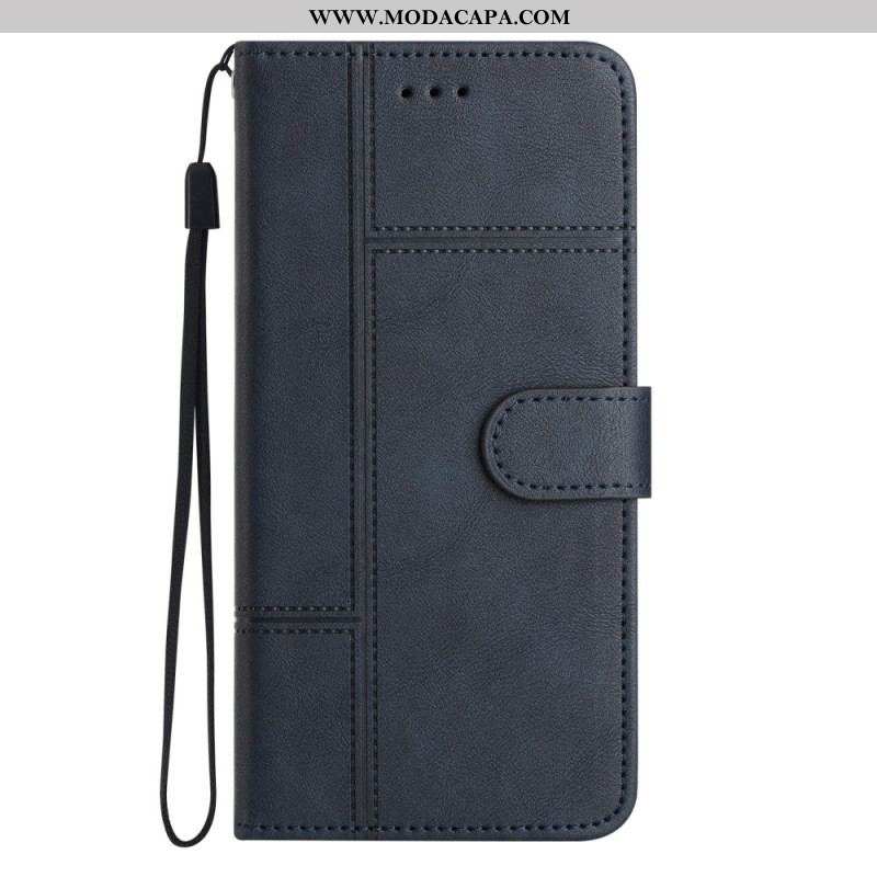 Capa Folio Para Samsung Galaxy S23 Plus 5G De Cordão Negócios Em Cordão