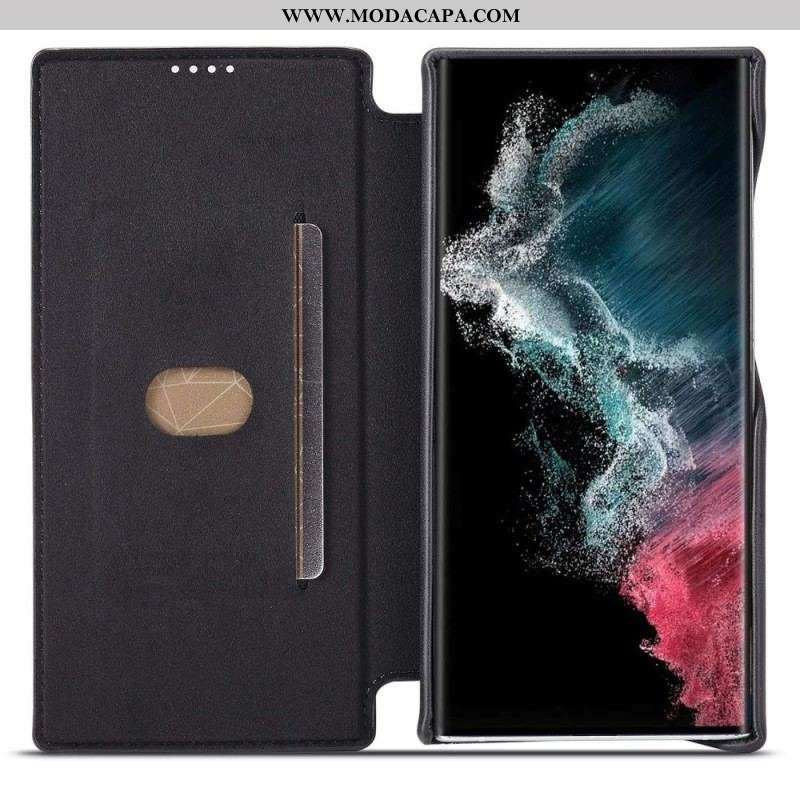 Capa De Celular Para Samsung Galaxy S23 Ultra 5G Flip Efeito Couro Lc.imeeke Efeito Couro