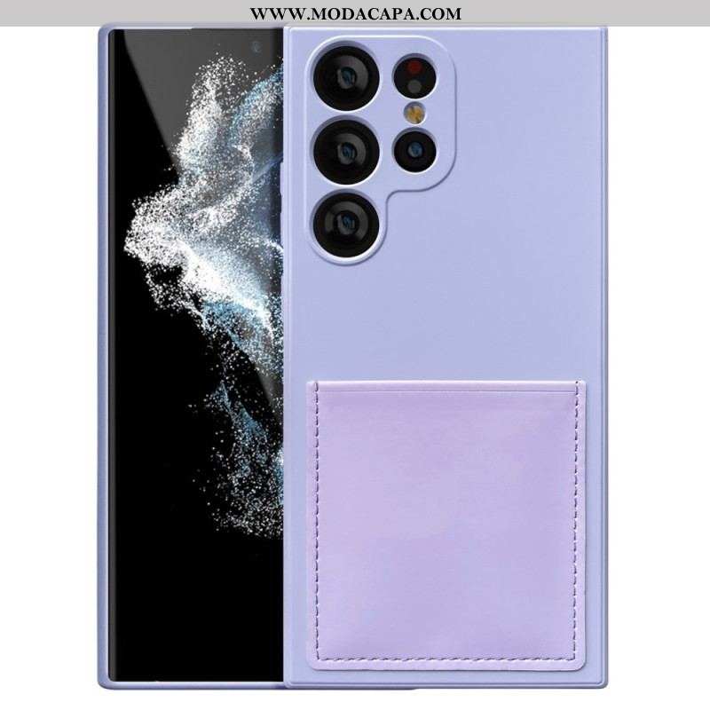 Capa Para Samsung Galaxy S23 Ultra 5G Titular De Cartão De Silicone Líquido