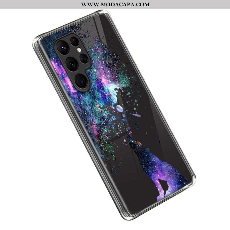 Capa Para Samsung Galaxy S23 Ultra 5G Lobo Selvagem Sem Costura