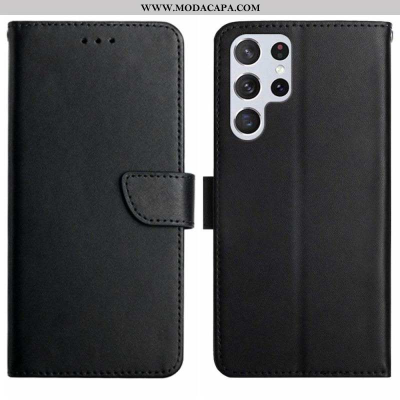 Capa Em Pele Para Samsung Galaxy S23 Ultra 5G Couro Napa Genuíno