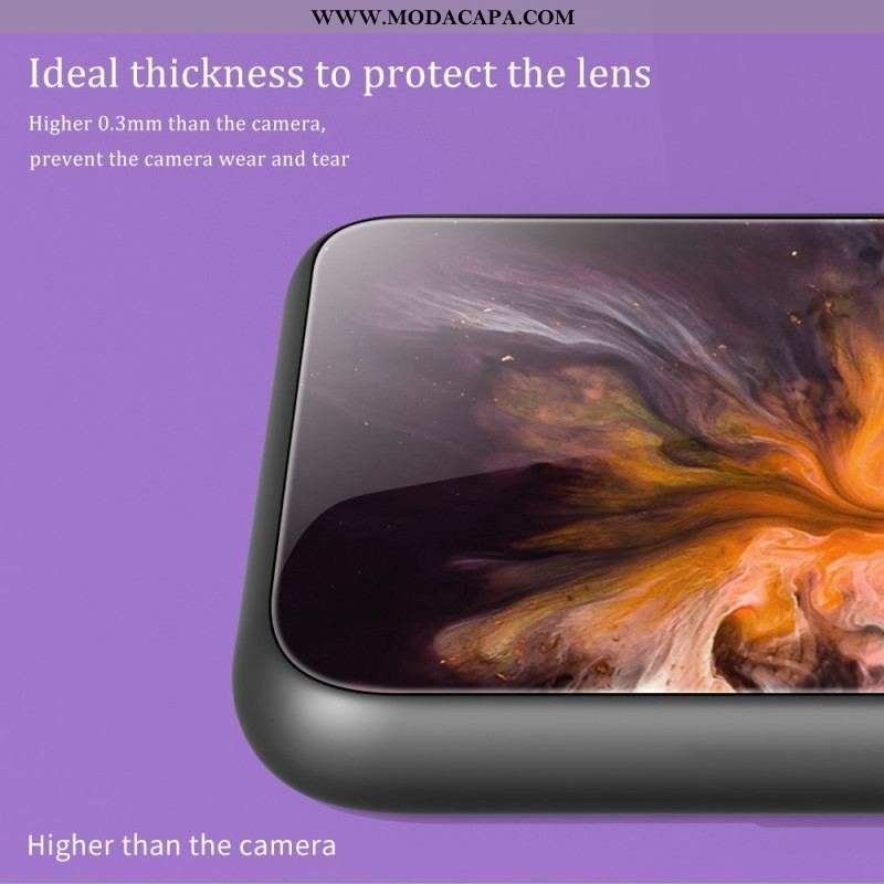 Capa Para Samsung Galaxy S23 Ultra 5G Vidro Temperado De Cores De Mármore