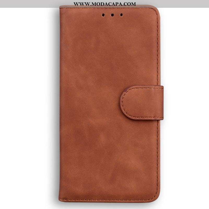 Capa Folio Para Samsung Galaxy S23 Ultra 5G Design De Cores Sólidas