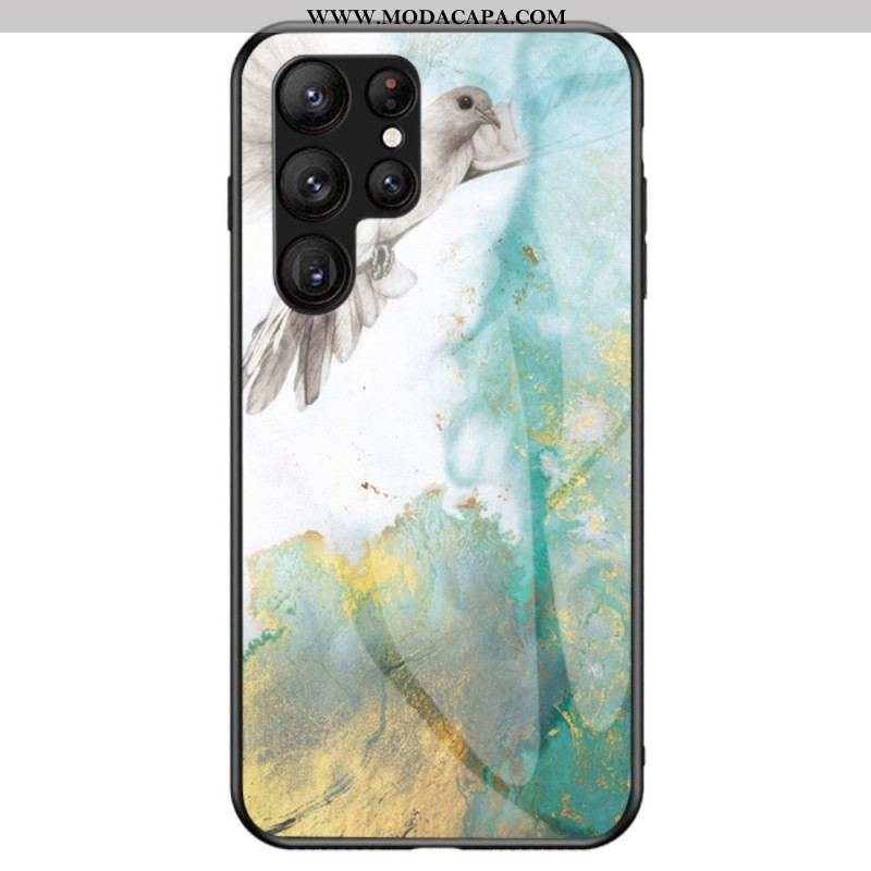 Capa Para Samsung Galaxy S23 Ultra 5G Vidro Temperado De Mármore