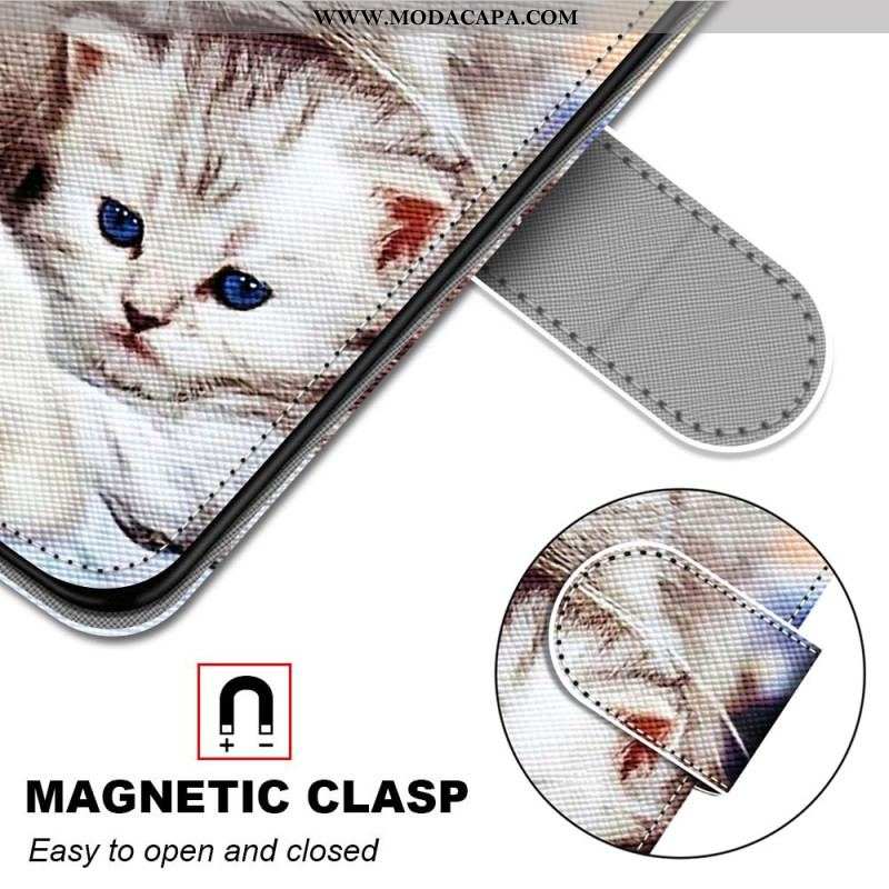 Capa Flip Para Samsung Galaxy S23 Ultra 5G Família De Gatos