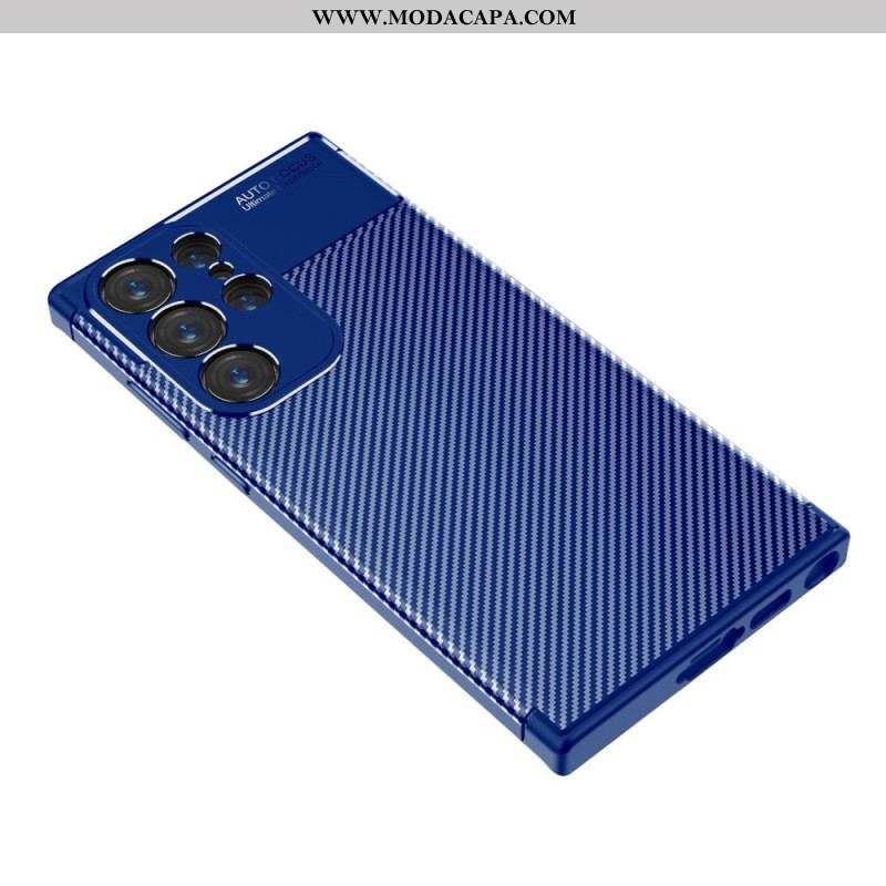 Capa Para Samsung Galaxy S23 Ultra 5G Fibra De Carbono Flexível